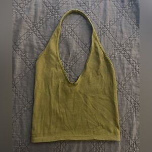 Urban Outfitters Ribbed Halter Top- Green- Large
